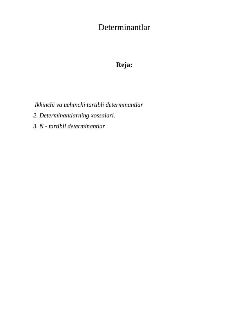 Determinantlar