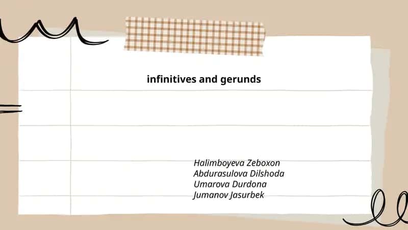 Infinitives and Gerunds
