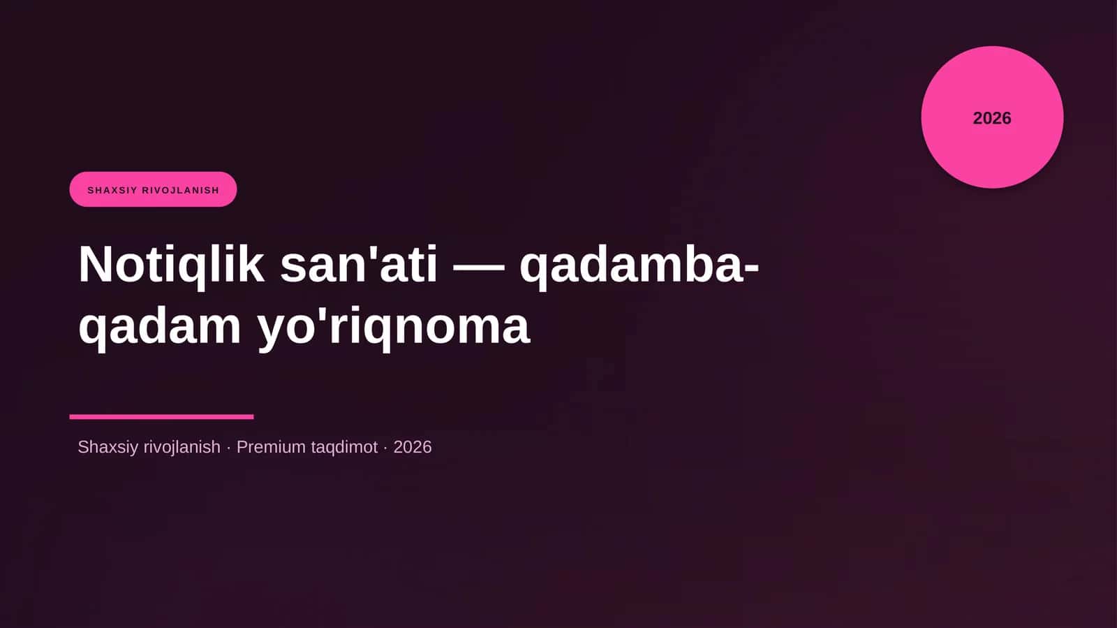 Notiqlik san'ati — qadamba-qadam yo'riqnoma