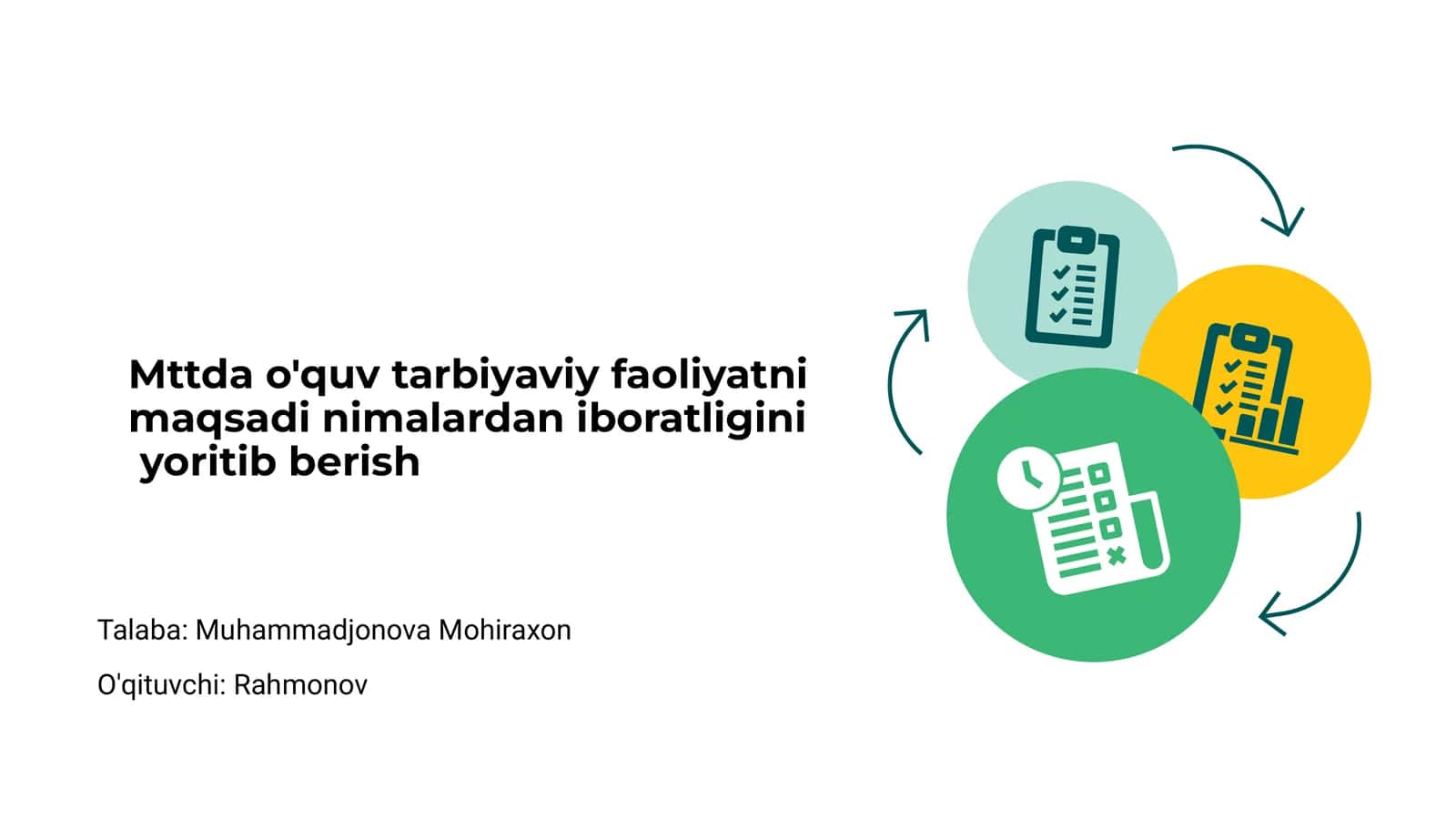 M.ttda o'quv tarbiyaviy faoliyatning maqsadlari