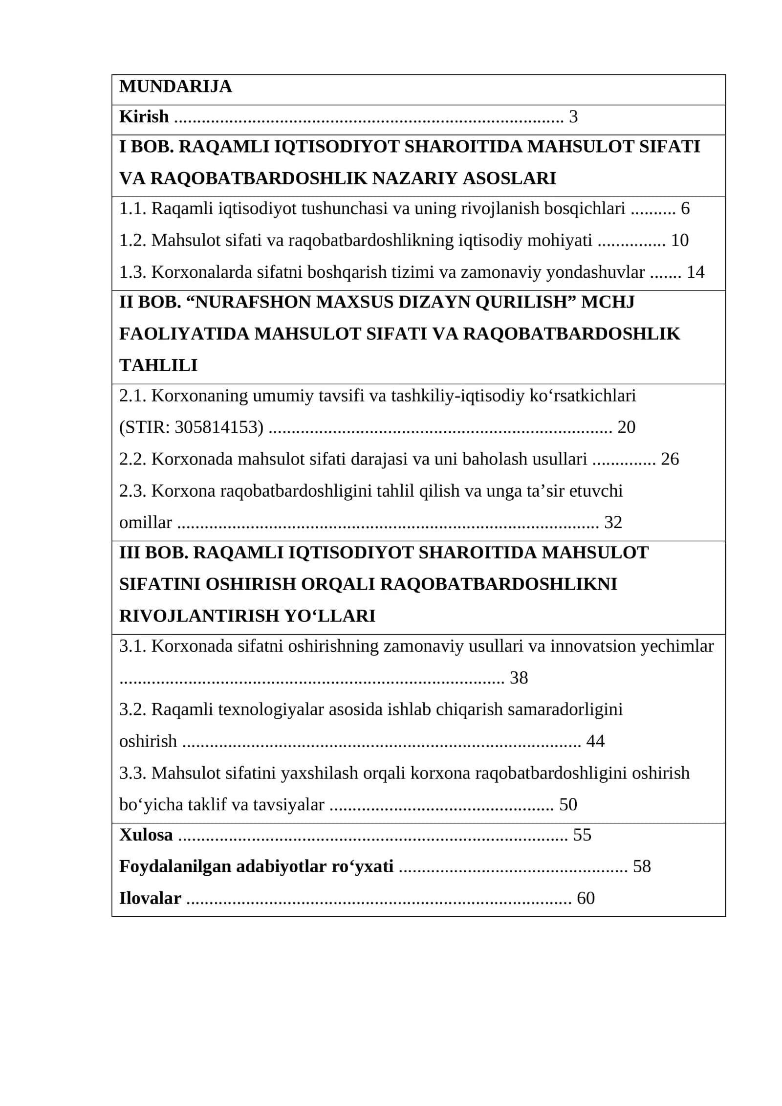 RAQAMLI IQTISODIYOT SHAROITIDA MAHSULOT SIFATI VA RAQOBATBARDOSHLIK NAZARIY ASOSLARI
