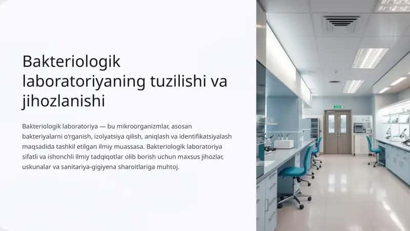 Bakteriologik laboratoriyaning tuzilishi va jihozlanishi