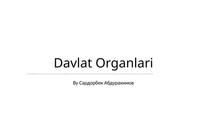 Davlat Organlari
