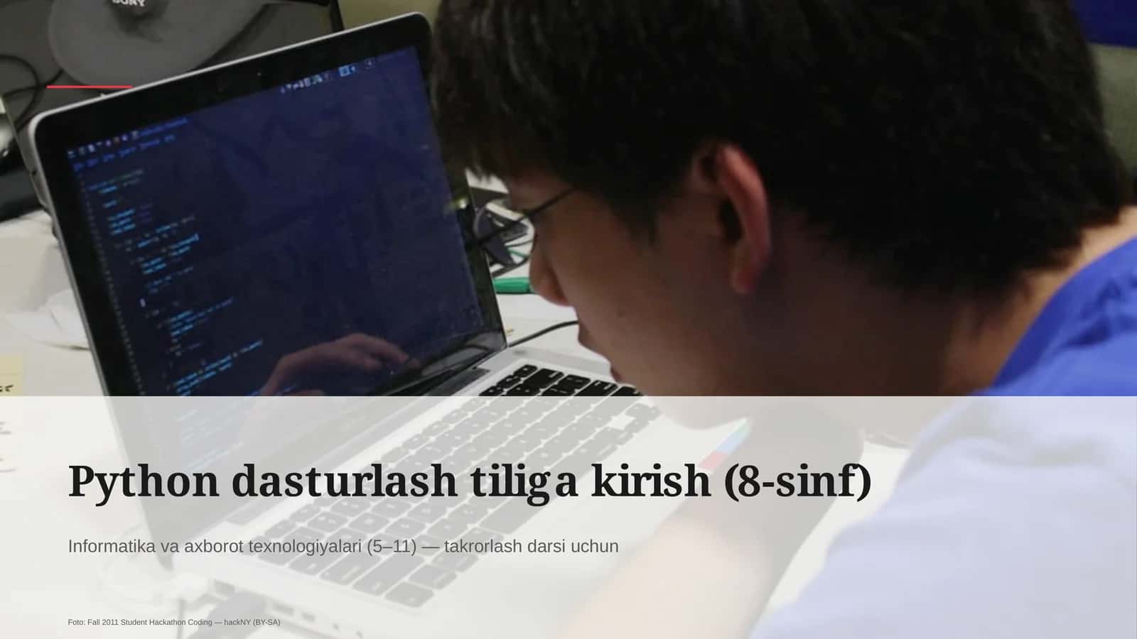 Python dasturlash tiliga kirish (8-sinf)