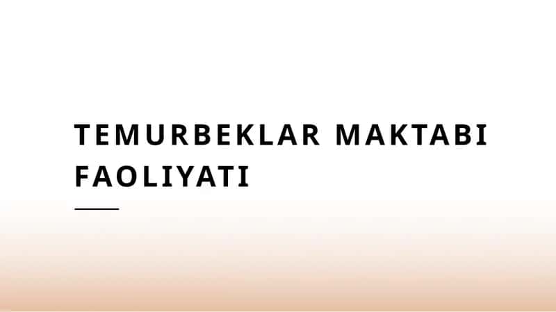 Temurbeklar maktabi