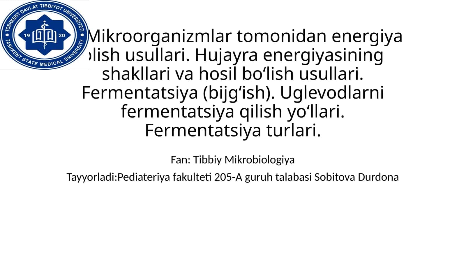Mikroorganizmlar tomonidan energiya olish usullari