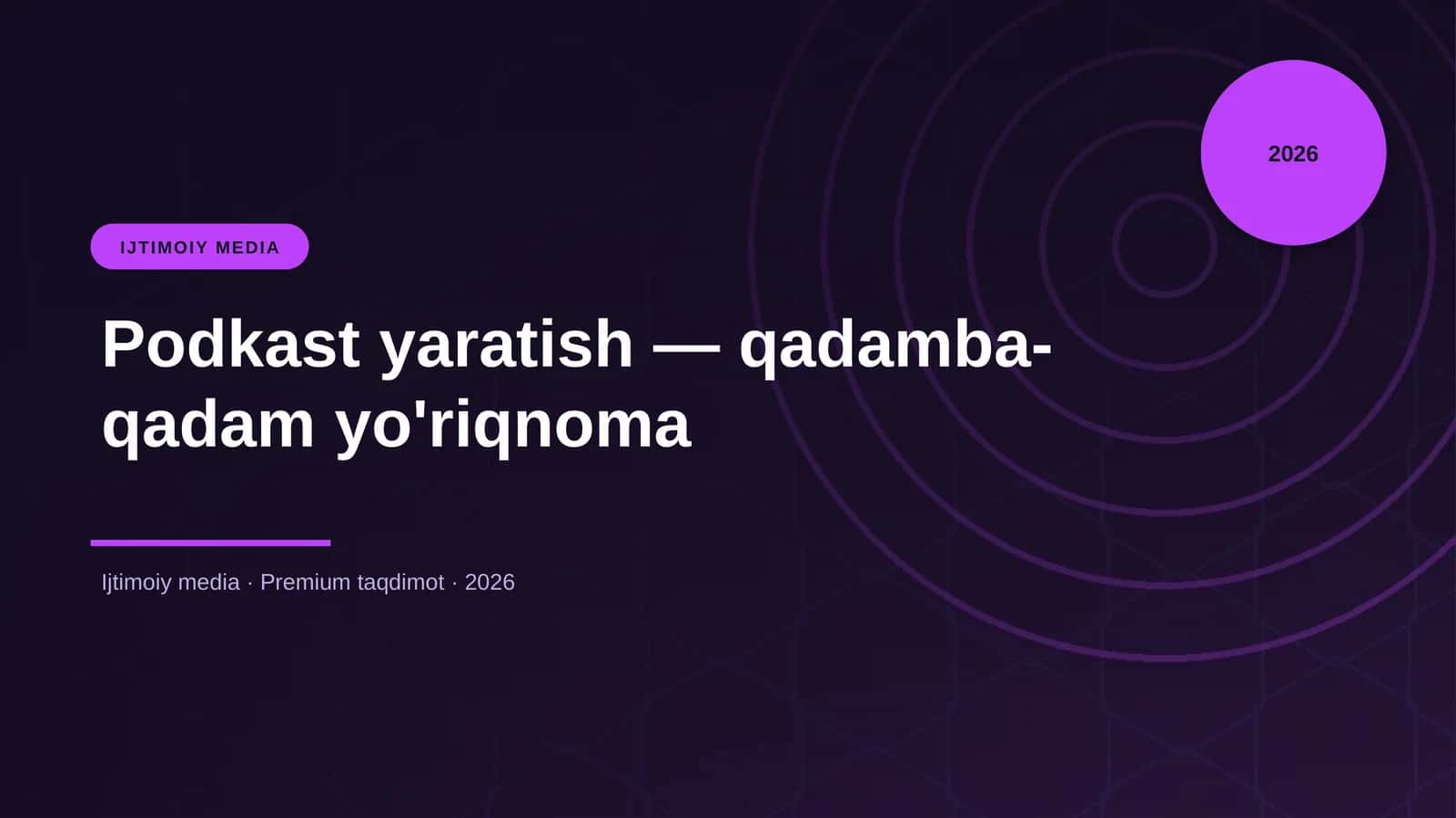 Podkast yaratish — qadamba-qadam yo'riqnoma