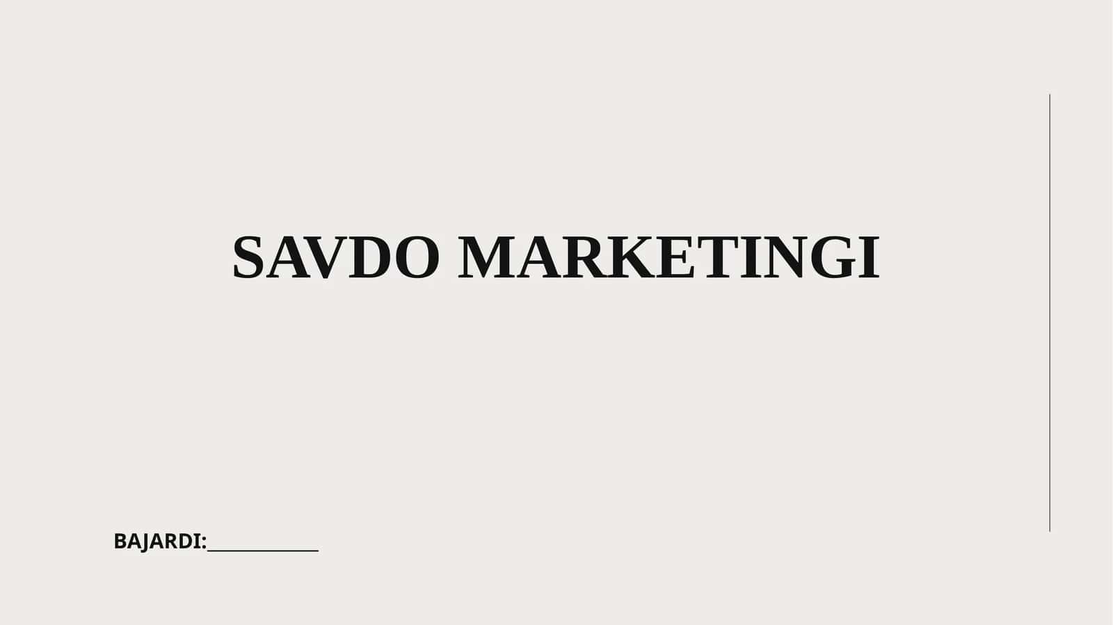 Savdo marketingi
