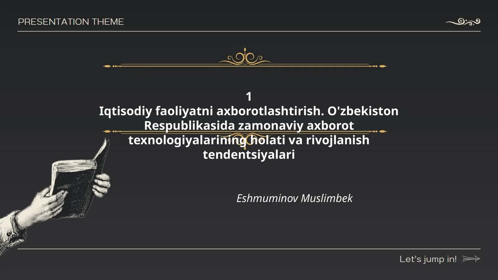 Iqtisodiy faoliyatni axborotlashtirish. O'zbekiston Respublikasida zamonaviy axborot texnologiyalarining holati va rivojlanish tendentsiyalari