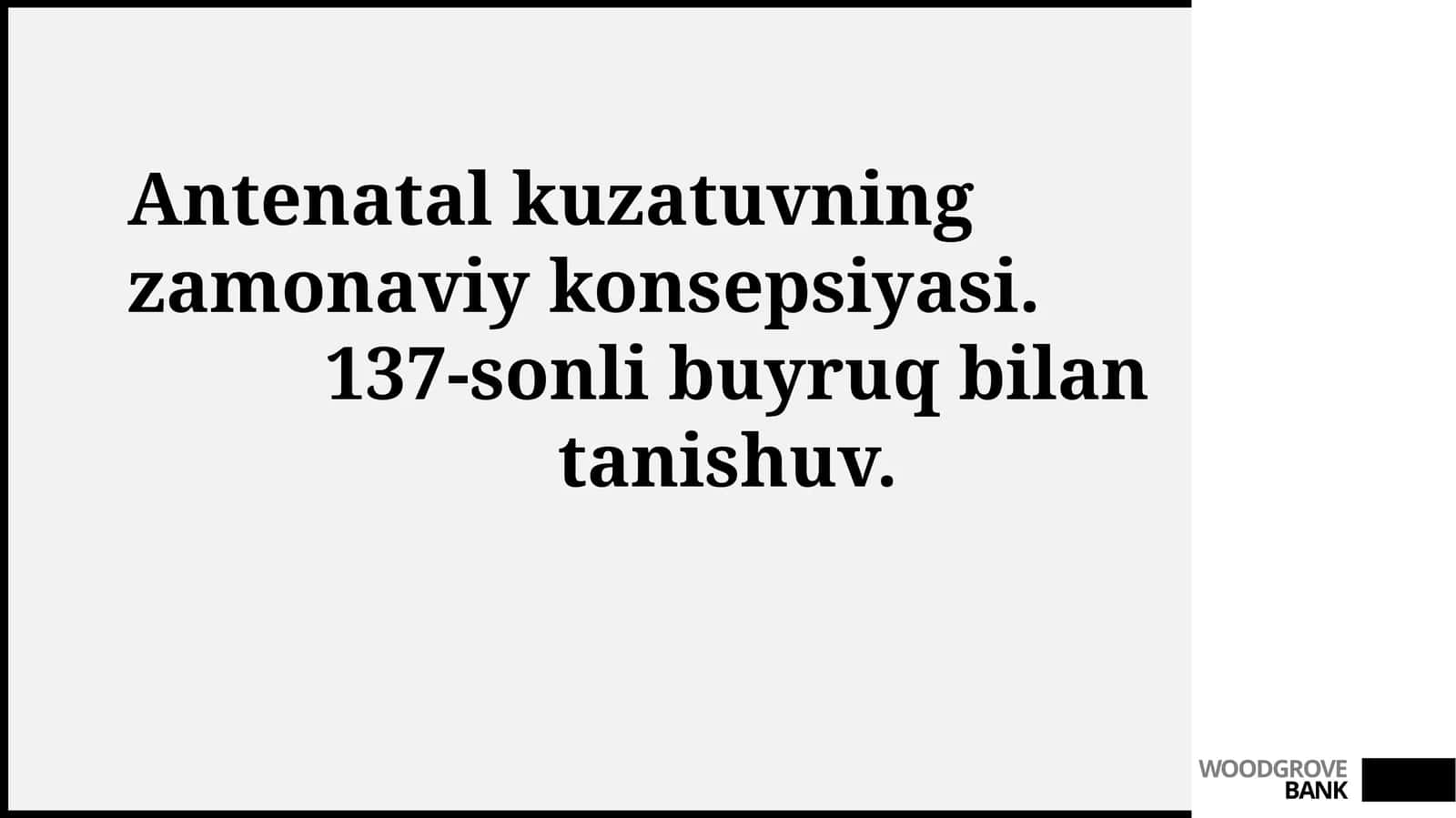 Antenatal kuzatuvning zamonaviy konsepsiyasi