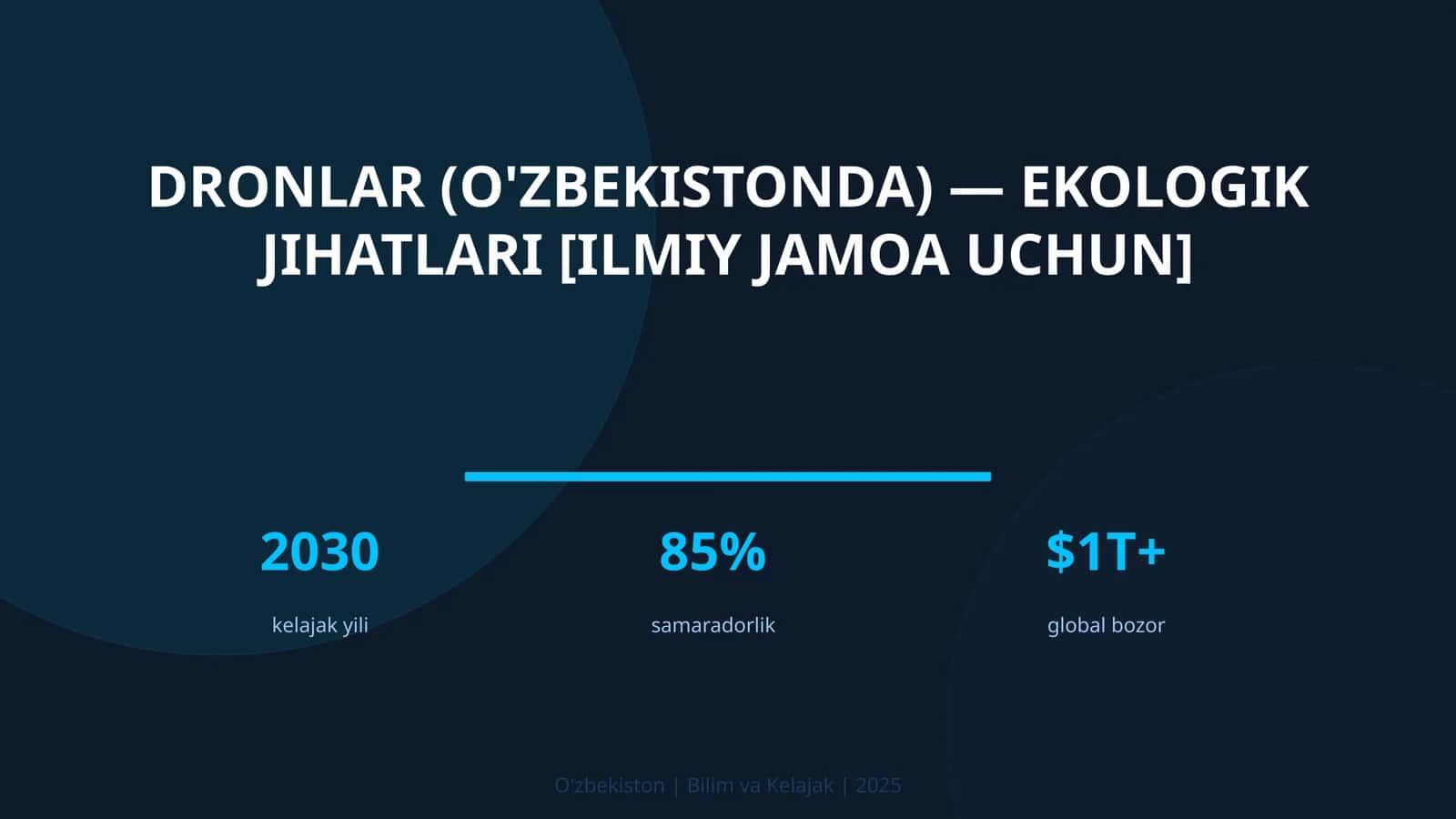 DRONLAR (O'ZBEKISTONDA) — EKOLOGIK JIHATLARI [ILMIY JAMOA UCHUN]