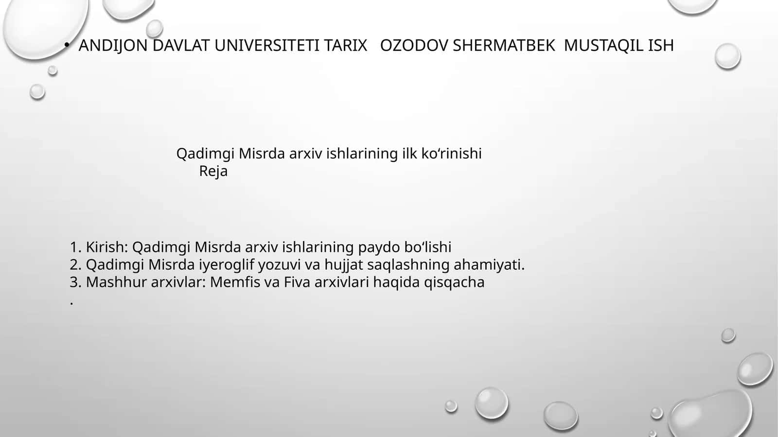 Qadimgi Misrda arxiv ishlarining ilk ko‘rinishi