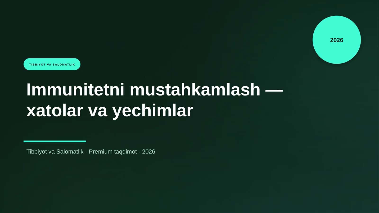 Immunitetni mustahkamlash — xatolar va yechimlar
