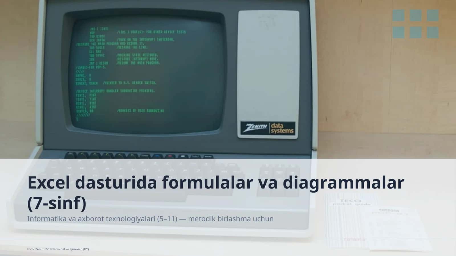 Excel dasturida formulalar va diagrammalar (7-sinf)