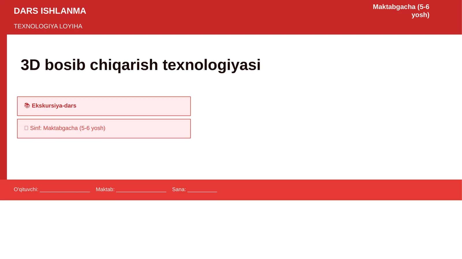 TEXNOLOGIYA LOYIHA