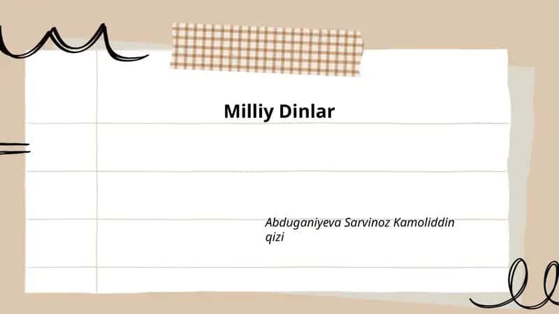 Milliy Dinlar