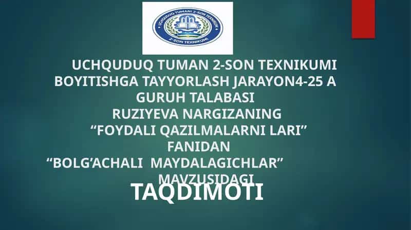 BOLG’ACHALI MAYDALAGICHLAR 1