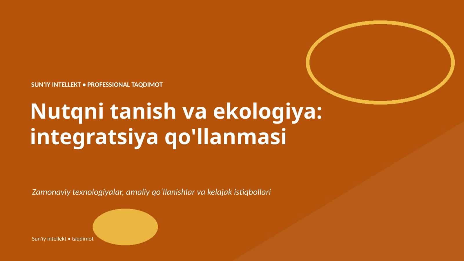 Nutqni tanish va ekologiya: integratsiya qo'llanmasi
