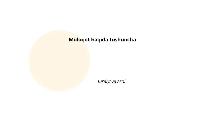 Muloqot haqida tushuncha