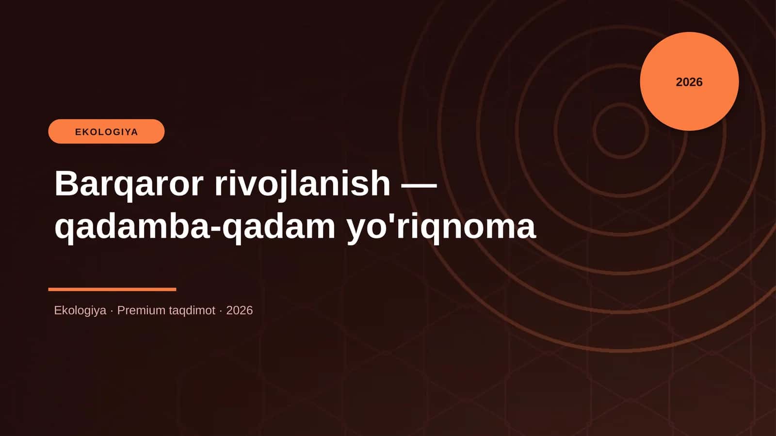 Barqaror rivojlanish — qadamba-qadam yo'riqnoma