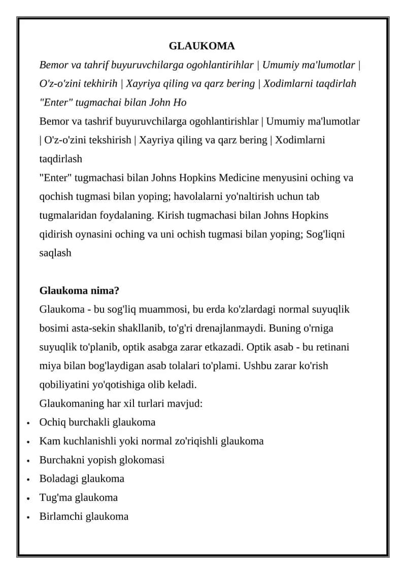 Glaukoma