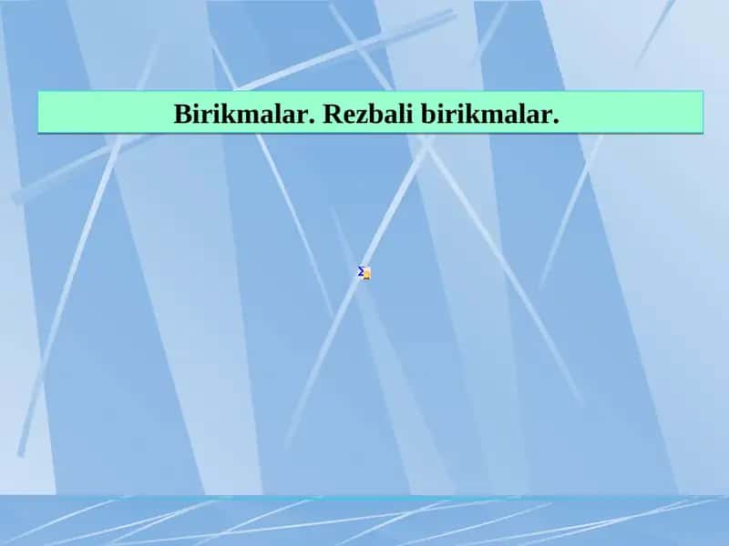 Birikmalar. Rezbali birikmalar.