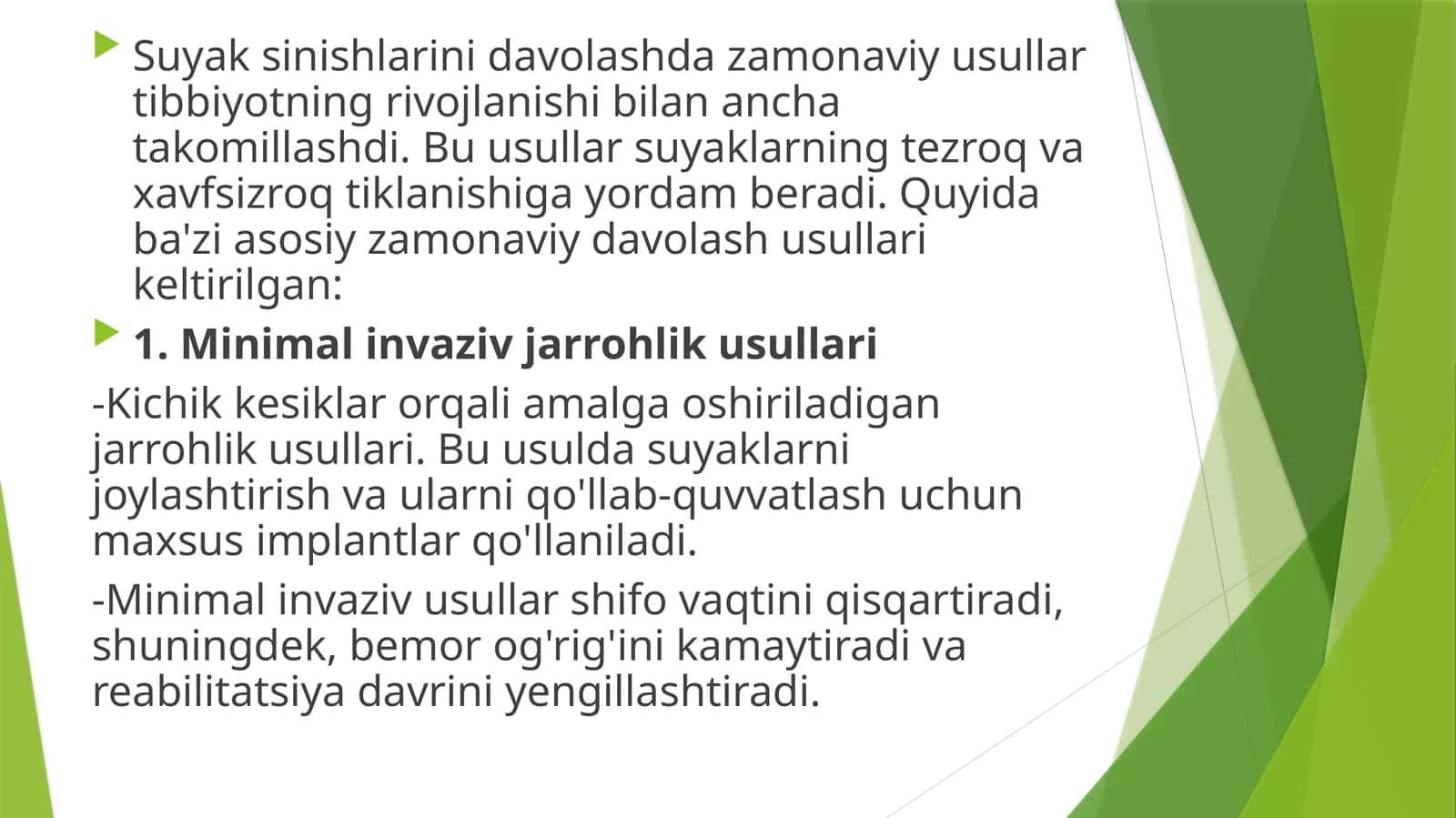 Minimal invaziv jarrohlik usullari