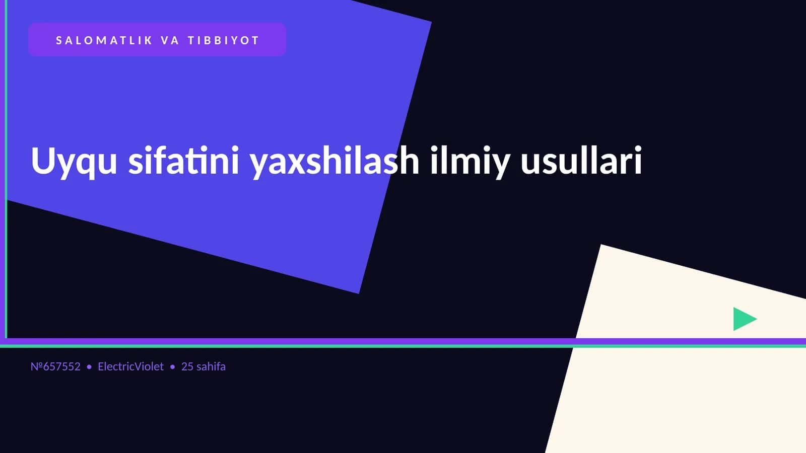Uyqu sifatini yaxshilash ilmiy usullari