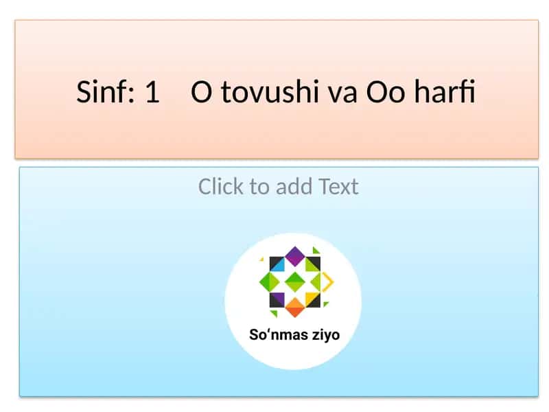 O tovushi va O'o harfi