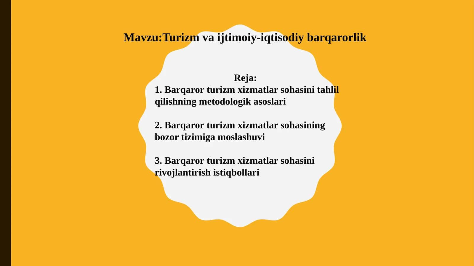 Turizm va ijtimoiy-iqtisodiy barqarorlik