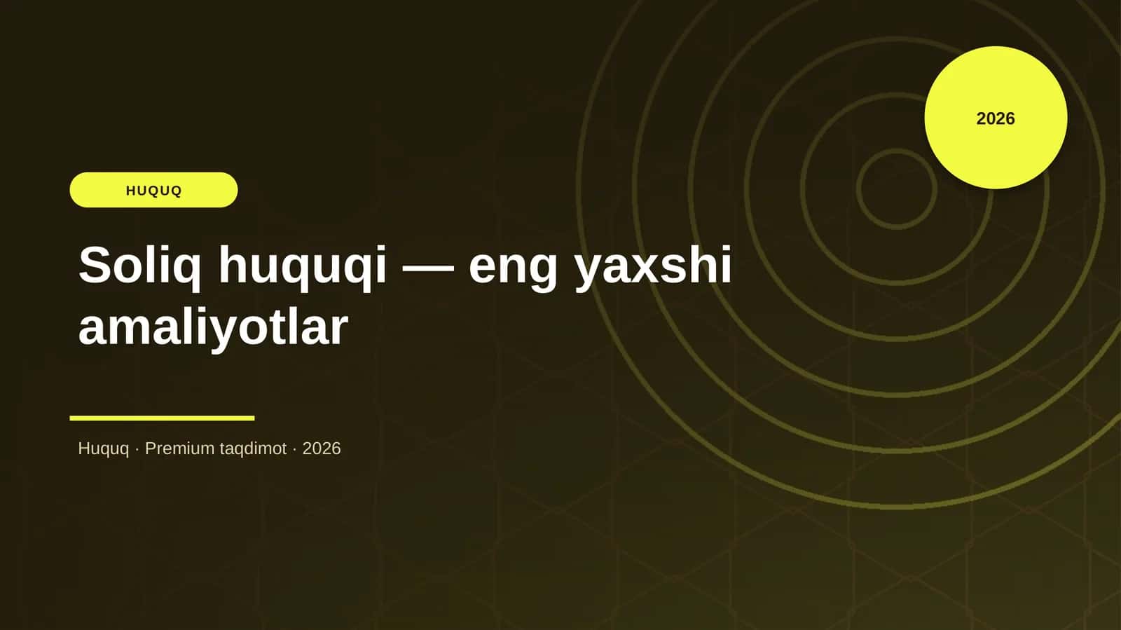 Soliq huquqi — eng yaxshi amaliyotlar