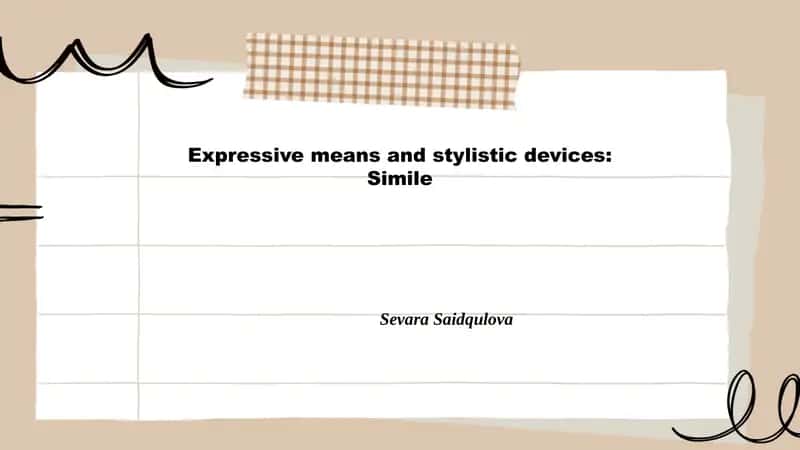 Expressive means and stylistic devices: Simile