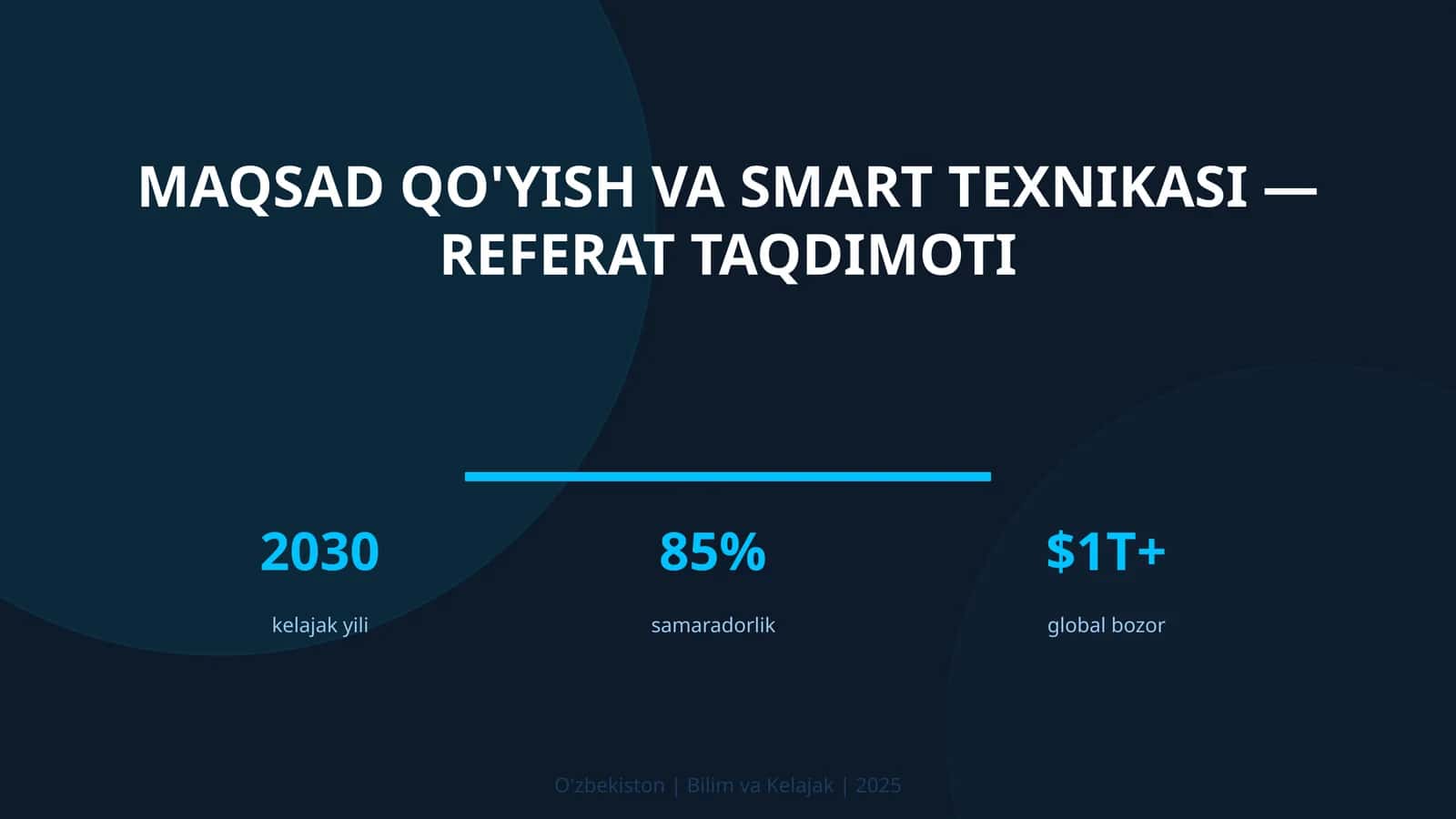 Maqsad qo'yish va SMART texnikasi — referat taqdimoti