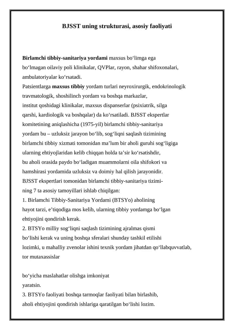 Birlamchi Tibbiy-Sanitariya Yordami