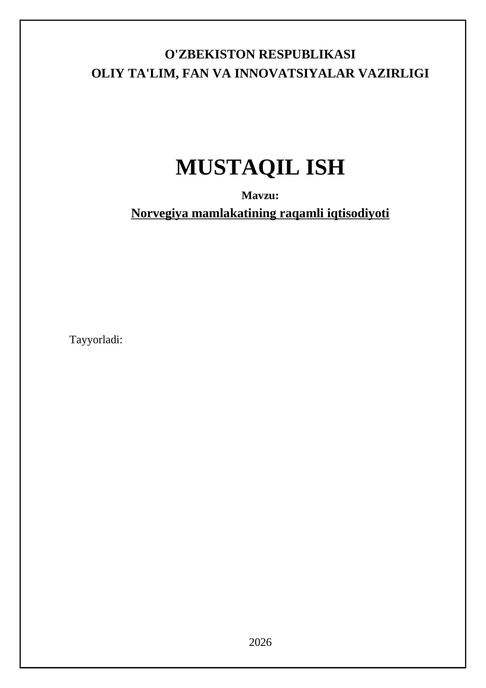 Norvegiya mamlakatining raqamli iqtisodiyoti