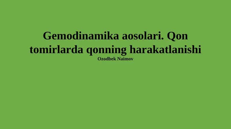 Gemodinamika aosolari