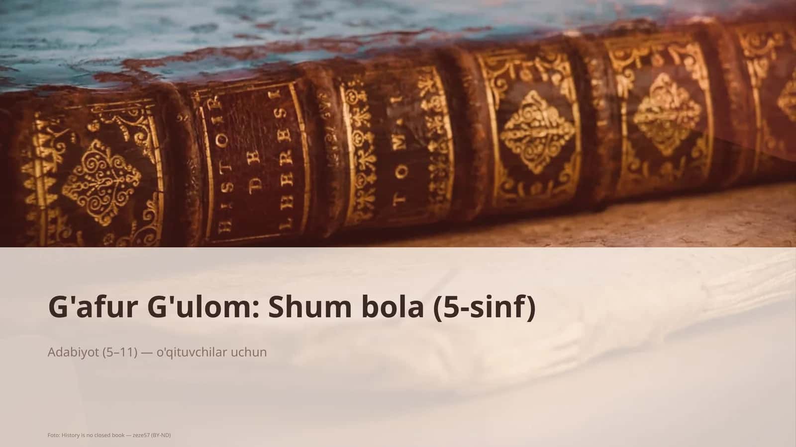 G'afur G'ulom: Shum bola (5-sinf)