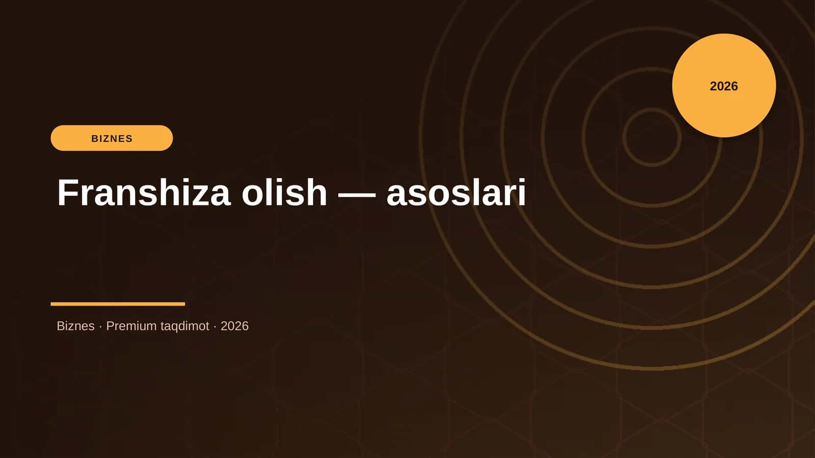 Franshiza olish — asoslari