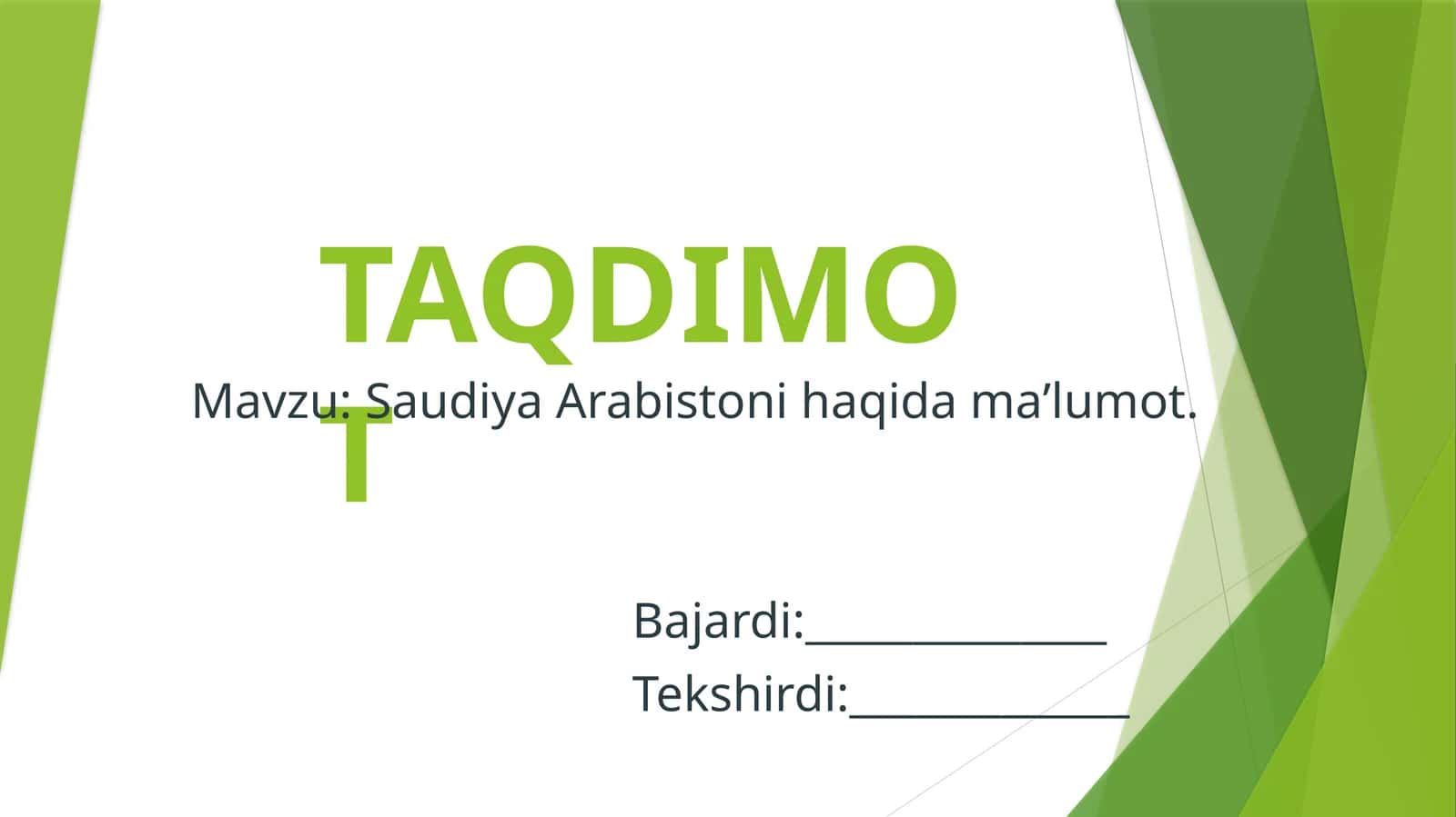 Saudiya Arabistoni haqida ma'lumot