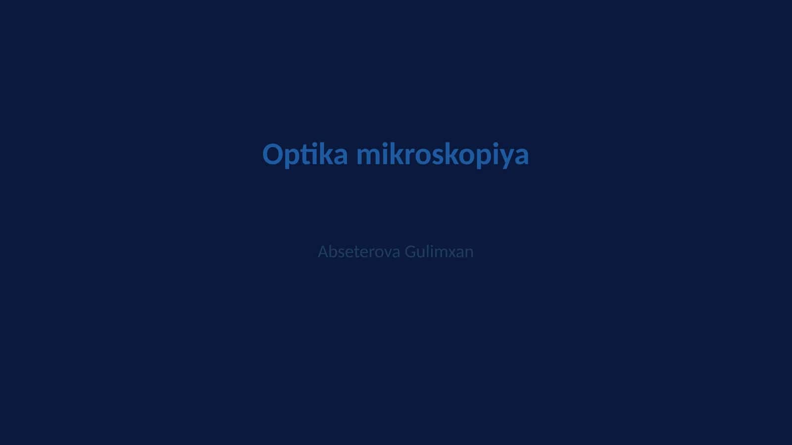 Optika mikroskopiya