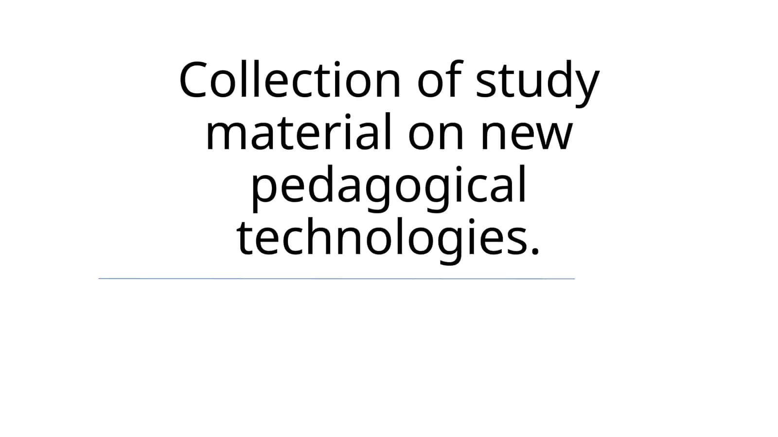 Yangi pedagogik texnologiyalar bo'yicha o'quv materiallari to'plami