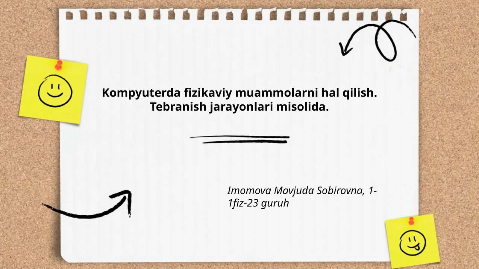 Kompyuterda fizikaviy muammolarni hal qilish. Tebranish jarayonlari misolida