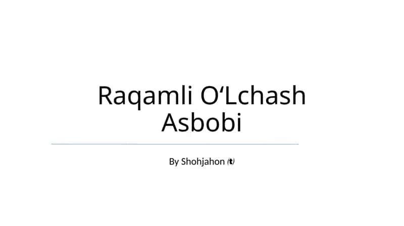 Raqamli OʻLchash Asbobi
