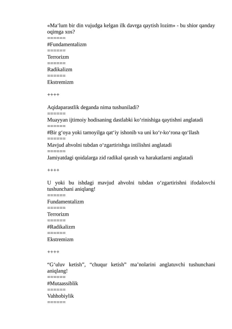 Mavjud ahvolni tubdan oʻzgartirish