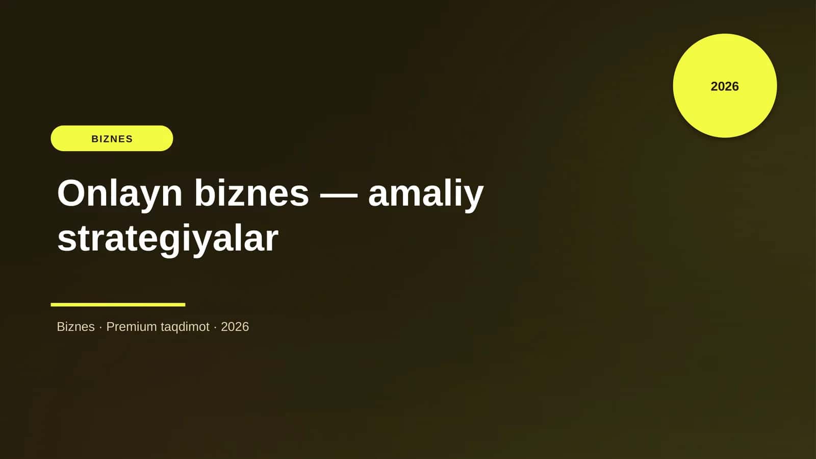 Onlayn biznes — amaliy strategiyalar