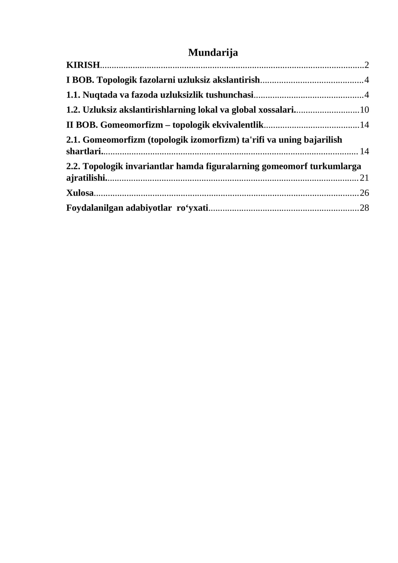 Topologiya fanidan kurs ishi: Gomeomorfizm va kompakt fazolar