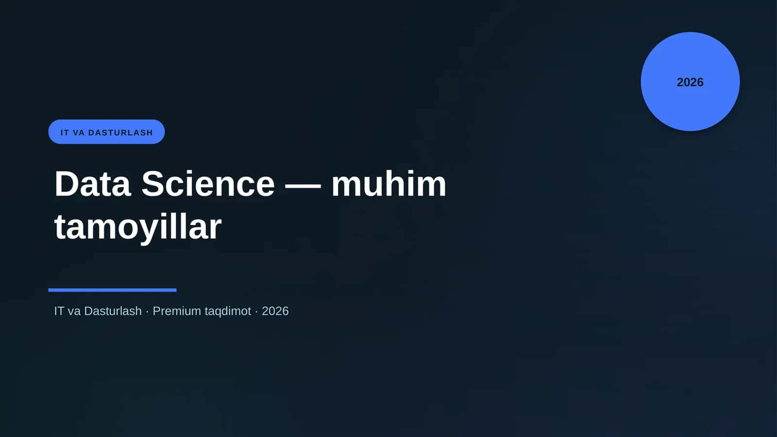Data Science — muhim tamoyillar