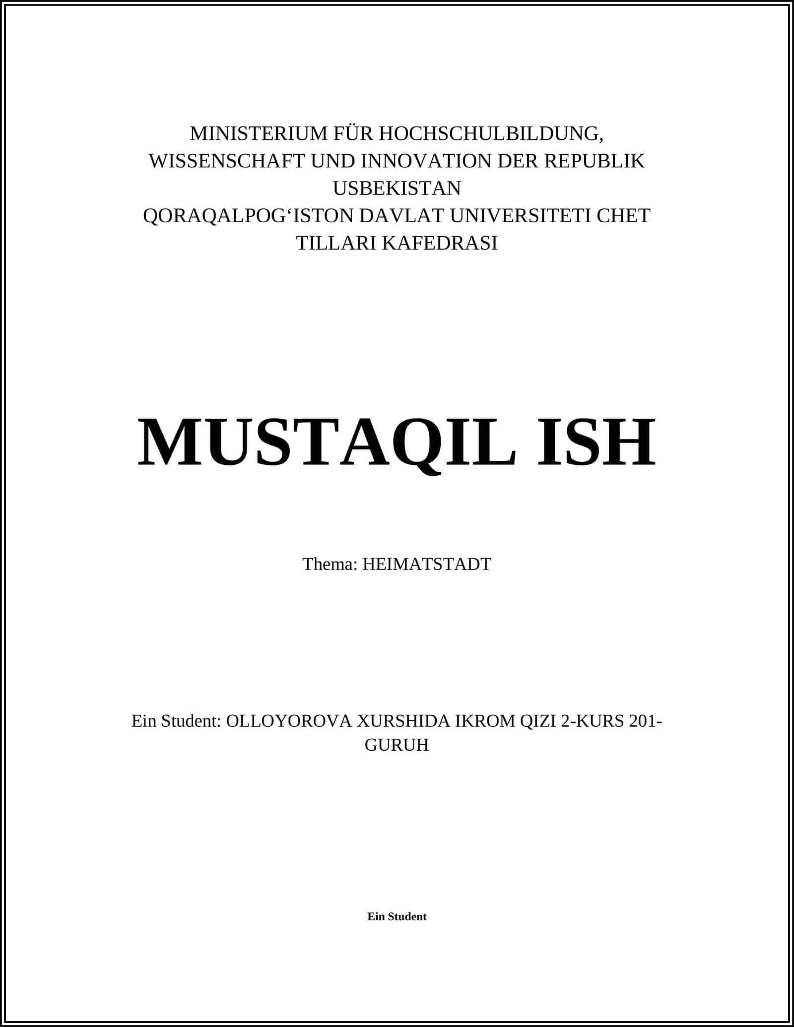 Heimatstadt