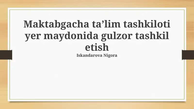 Gul bog'i va oʻsimliklarni tanlash