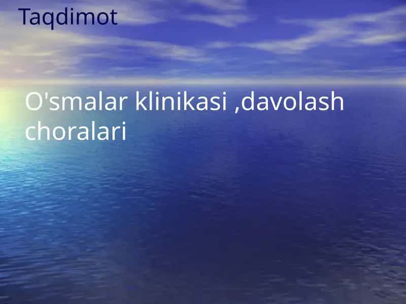 O'smalar klinikasi